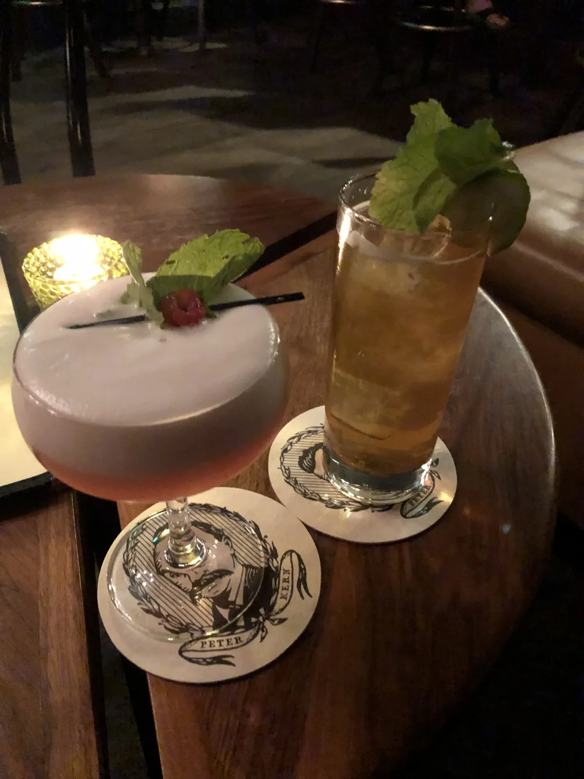 Gen X UGC creator's lifestyle product shoot of delicious looking drinks at the Peter Kern Library in Knoxville.